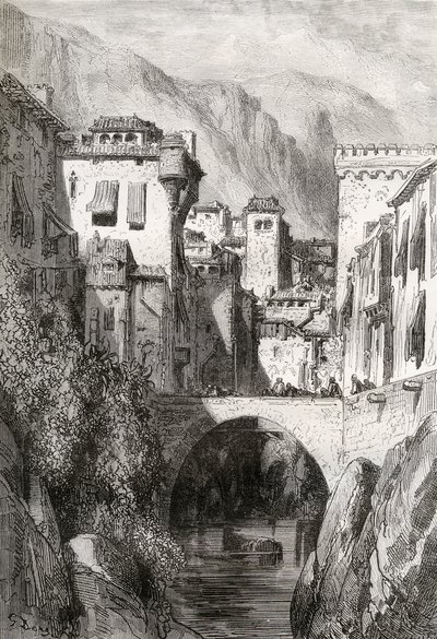 Die Ufer des Darro, Granada, Illustration aus 